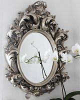 зеркало настенное в резном серебряном багете овьедо florentine silver в Бийске