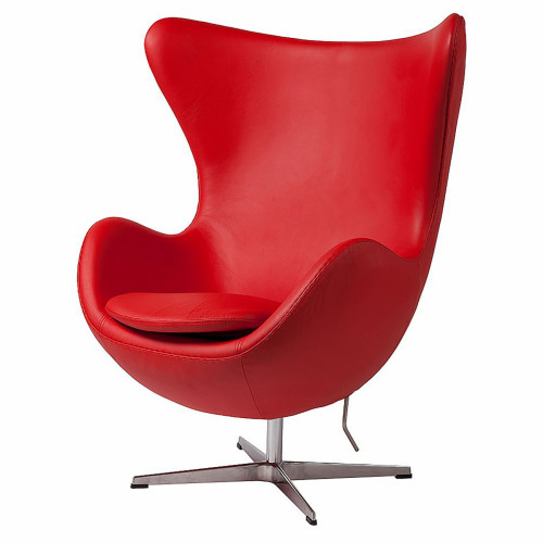 кресло egg chair кожа красное в Бийске