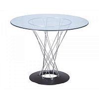 стол noguchi cyclone glass диаметр 120 см хром, прозрачный в Бийске