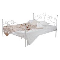 кованая двуспальная кровать 160х200 с двумя спинками белая флоренция в Бийске