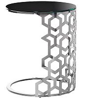 стол приставной silver circle 50x50х60 черный, серебро в Бийске