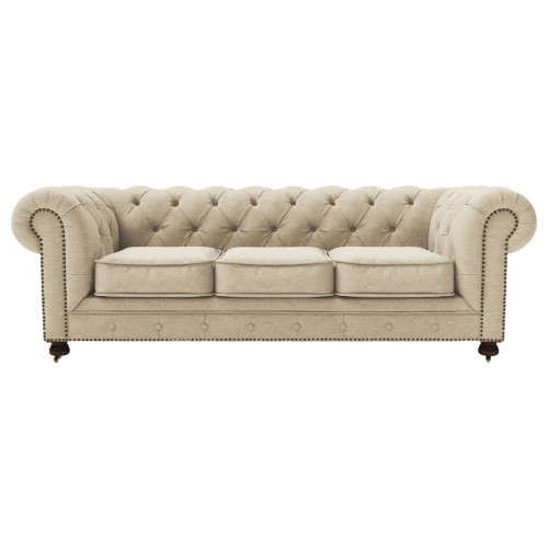 диван chesterfield lux трехместный прямой кремовый в Бийске