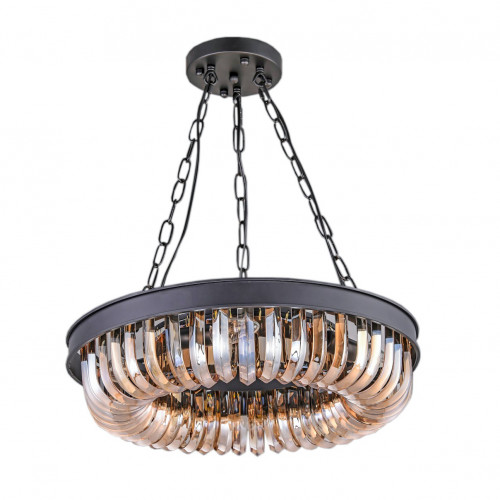 люстра terra black amber d50 черная, стекло янтарного цвета в Бийске
