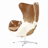 кресло egg chair коричнево-белое в Бийске