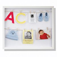 панно с зажимами для 12 фотографий clothesline белое в Бийске