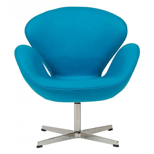 кресло swan chair кашемир голубое в Бийске
