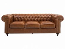 диван chester classic трехместный прямой светло-коричневый в Бийске