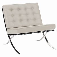 кресло barcelona chair молочное в Бийске