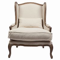 кресло мягкое с ушами lorraine chair with burlap бежевое в Бийске