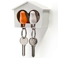 держатель+брелок для ключей двойной sparrow белый-оранж в Бийске