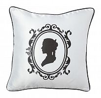 подушка с изображением женского силуэта ladies' profile white в Бийске