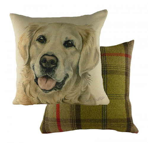 подушка с принтом waggydogs golden retriever в Бийске
