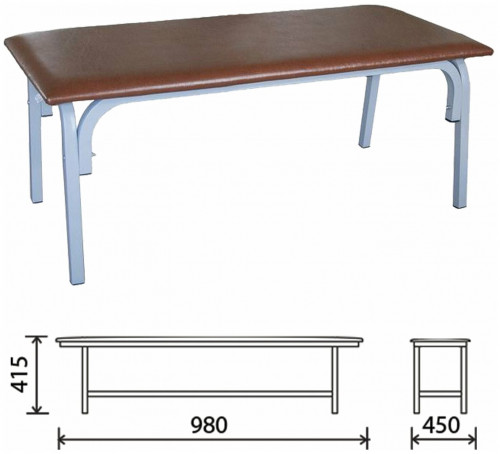 банкетка без спинки "астрид", 980х450х415 мм, серый каркас, кожзам коричневый в Бийске