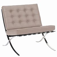 кресло barcelona chair кожа серое в Бийске