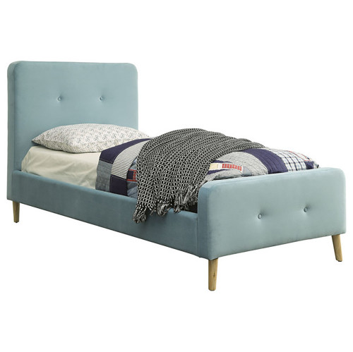 кровать button tufted flannelette blue 120х200 в Бийске