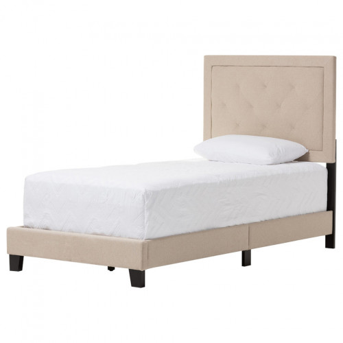 кровать paris linen upholstered beige 120х200 в Бийске