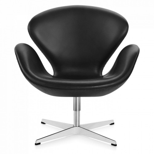 кресло swan chair кожа черное в Бийске