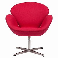 кресло swan chair шерсть красное в Бийске