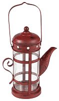 подсвечник-фонарь красный в виде чайника с ручкой old kettle, 27 см в Бийске