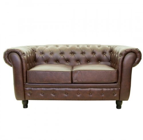 диван chesterfield трехместный прямой коричневый в Бийске