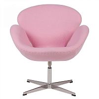 кресло swan chair светло-розовое в Бийске