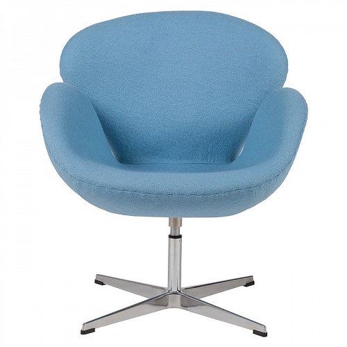 кресло swan chair шерсть голубое в Бийске