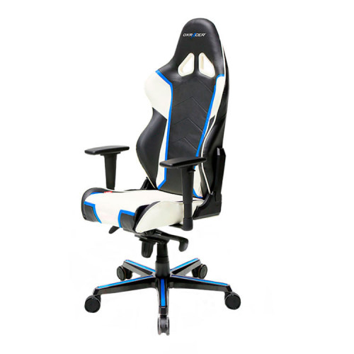 кресло геймерское dxracer racing черно-бело-синее в Бийске