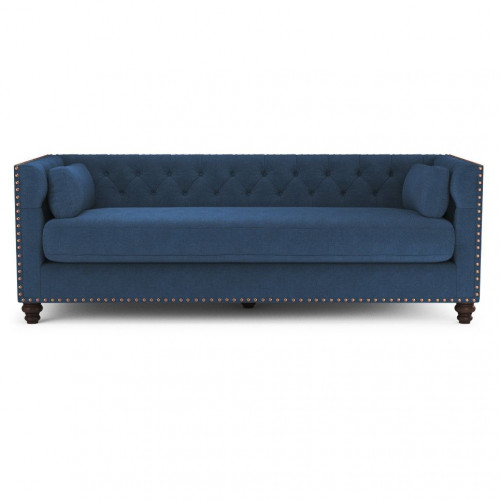 диван chesterfield florence трехместный прямой синий в Бийске