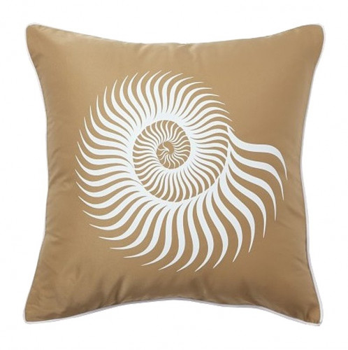 подушка с рисунком морской раковины sea shell mustard в Бийске