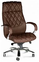кресло для руководителя norden chairs бонд, обивка: искусственная кожа, цвет: экокожа темно-коричневая в Бийске