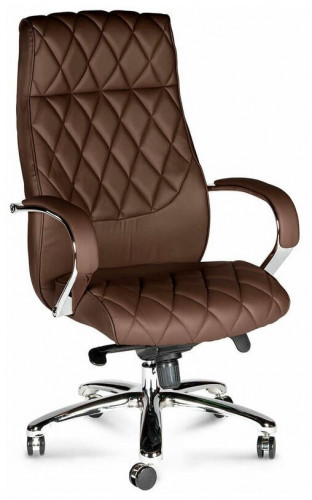 кресло для руководителя norden chairs бонд, обивка: искусственная кожа, цвет: экокожа темно-коричневая в Бийске