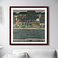 картина: casas junto al rio. la ciudad vieja, 1914г. в Бийске