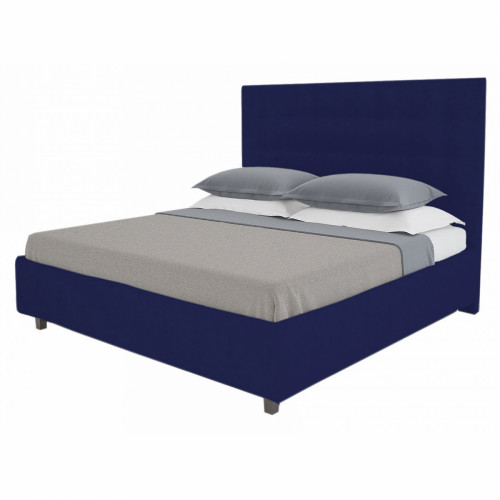 кровать royal black 90х200 велюр синий р в Бийске