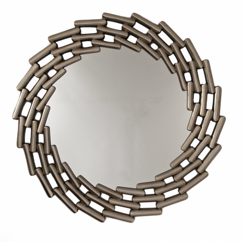 зеркало большое круглое в витой раме silver leaf в Бийске