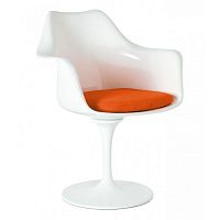 кресло tulip armchair бело-оранжевое шерсть в Бийске