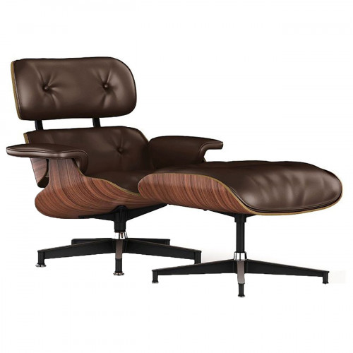кресло lounge chair & ottoman коричневое в Бийске
