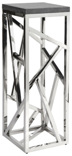 консоль geometric высокая 40x40x110 металл, серая столешница в Бийске
