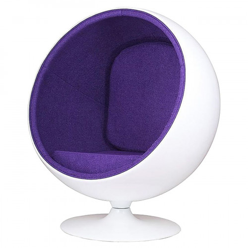 кресло eero ball chair бело-фиолетовое в Бийске