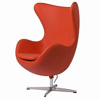 кресло egg chair кожа оранжевое в Бийске