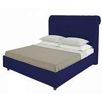 кровать подростковая с каретной стяжкой 140х200 синяя sweet dreams в Бийске