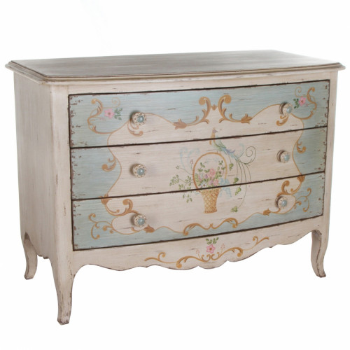 комод зеленый большой с росписью florans белый, в Бийске