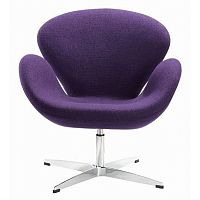 кресло swan chair шерсть фиолетовое в Бийске
