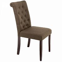 стул деревянный amelia dark walnut / fabric brown в Бийске