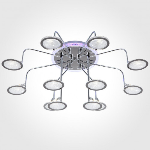 потолочная люстра eurosvet spider 80109/12 хром/синий+фиолетовый в Бийске