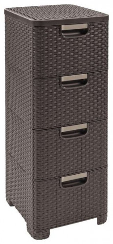 комод c 4 отделениями rattan style тёмно-коричневый в Бийске