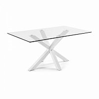 стол arya 160x90 white, clear glass c435c07 от la forma (ex julia grup) в Бийске