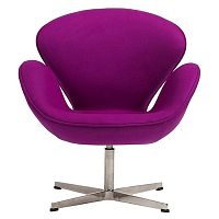 кресло swan chair кашемир лиловое в Бийске