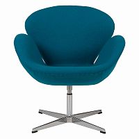 кресло swan chair темно-голубое в Бийске