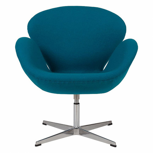 кресло swan chair темно-голубое в Бийске
