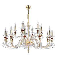 подвесная люстра crystal lux catarina sp12+6 gold/transparent-cognac золото в Бийске